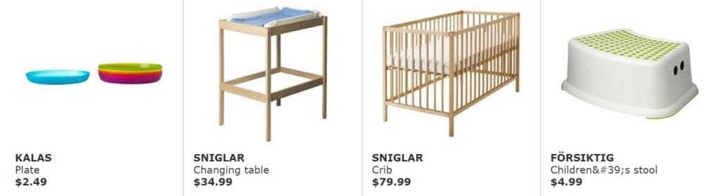 And just a few of IKEA's Top 20 baby gifts